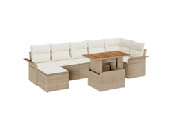 Maison Exclusive - Conjunto De Sofá De Jardín 8 Pcs Beige Poliratán