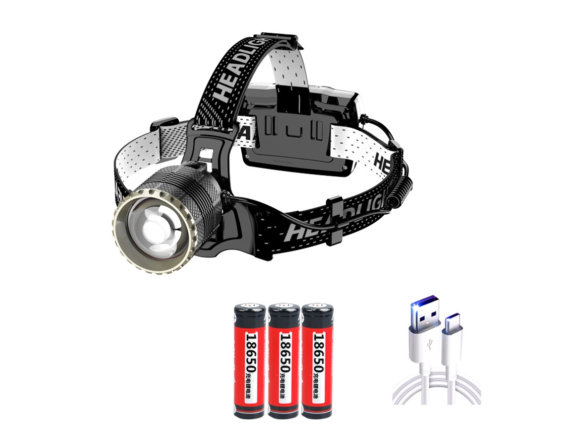Linterna Frontal Led Recargable — Súper Brillante (12.000 Lúmenes) — 3 Modos De Iluminación — Con Sensor De Gestos
