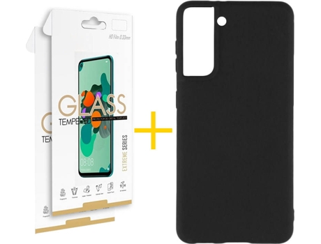 Kit Funda + 2 Protectores de Pantalla Samsung Galaxy S21 + Plus SKYHE Liso (Negro)