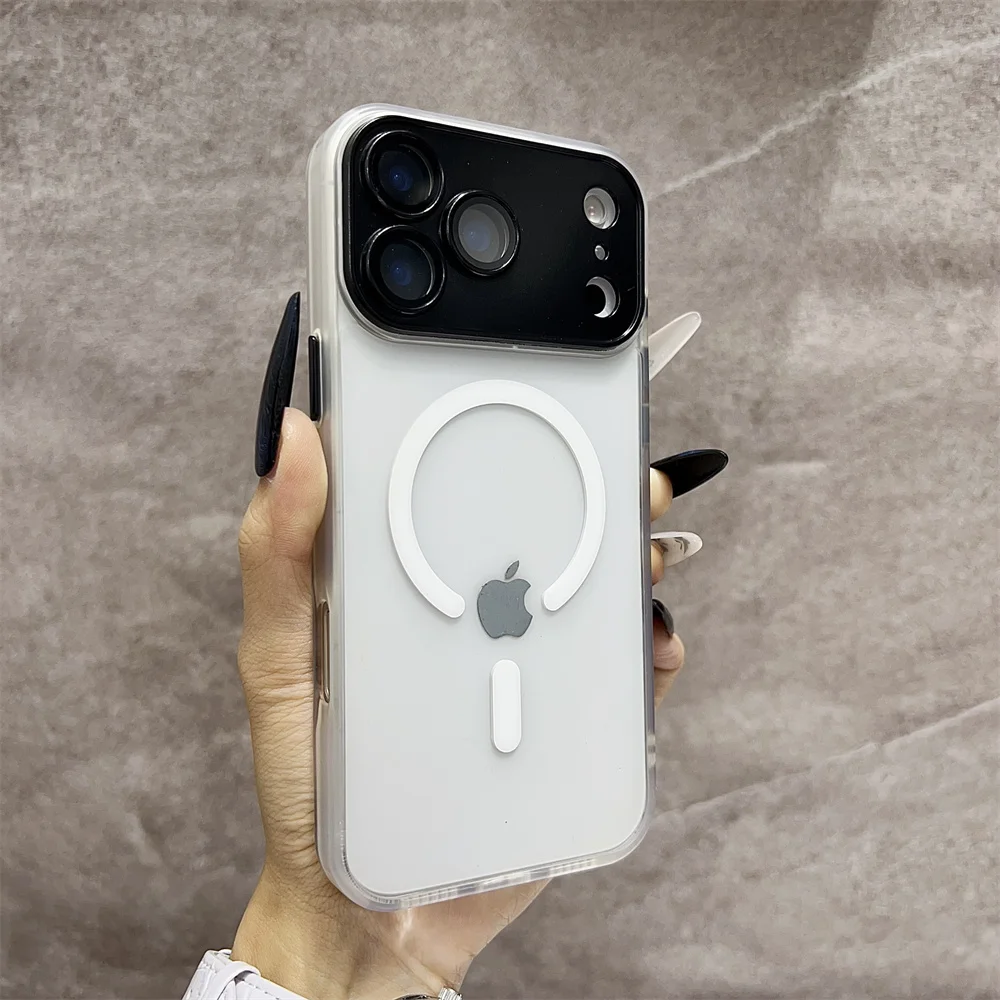 (iphone 12 Mini, Blanco) Funda Transparente De Carga Inalámbrica Para Iphone, Compatible Con Magsafe.