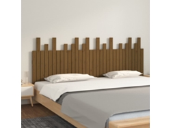Cabecero Cama Pared Madera Maciza Pino Marrón Miel 204x3x80 Cm