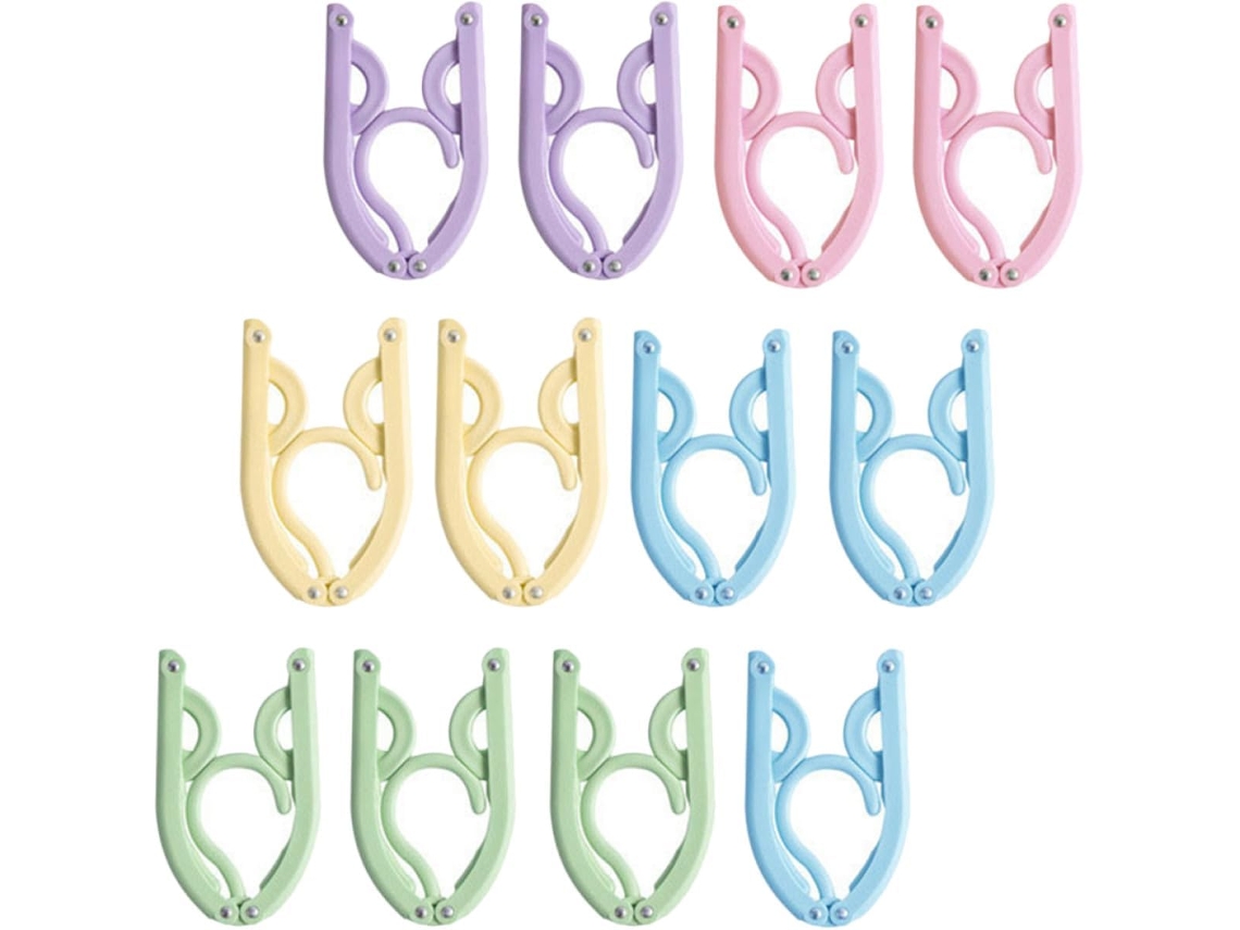 Perchas Plástico Plegables Adulto 12 Unidades Diseño Compacto Portátil Hoteles Equipaje Ropa Bebé
