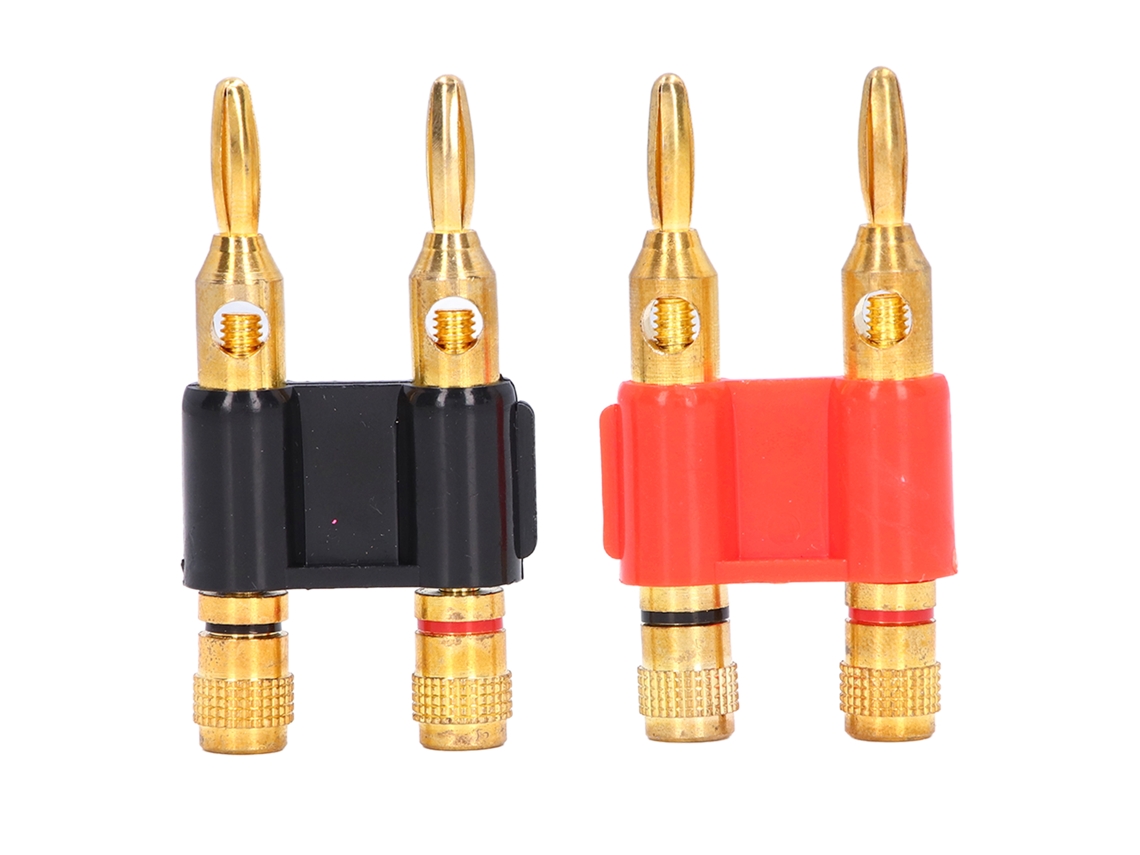 2 Conectores Banana Macho Dobles De 2 Vías, De Latón, Apilables, Para Cables De Altavoces, 32 A, 1000 V.