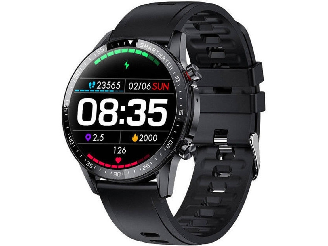Reloj inteligente para hombre, redondo, deportivo, con podómetro, control del ritmo cardíaco, IP67, resistente al agua, compatible con iOS y Android, color negro, Yizhood