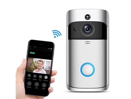 V5 Cámara inteligente Wifi Timbre 722P Video Intercomunicador Timbre inalámbrico A prueba de lluvia Cámara de seguridad para el hogar Plata