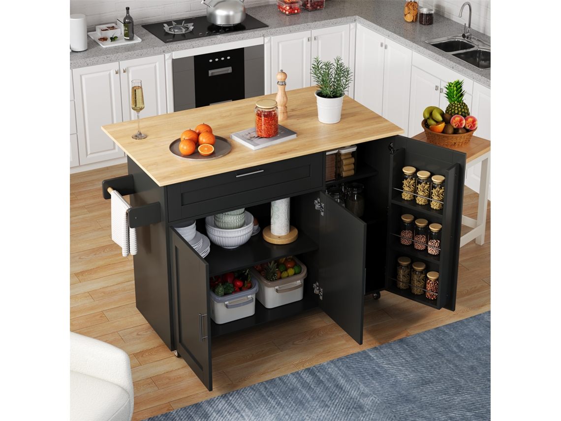 Mesa de cocina móvil grande