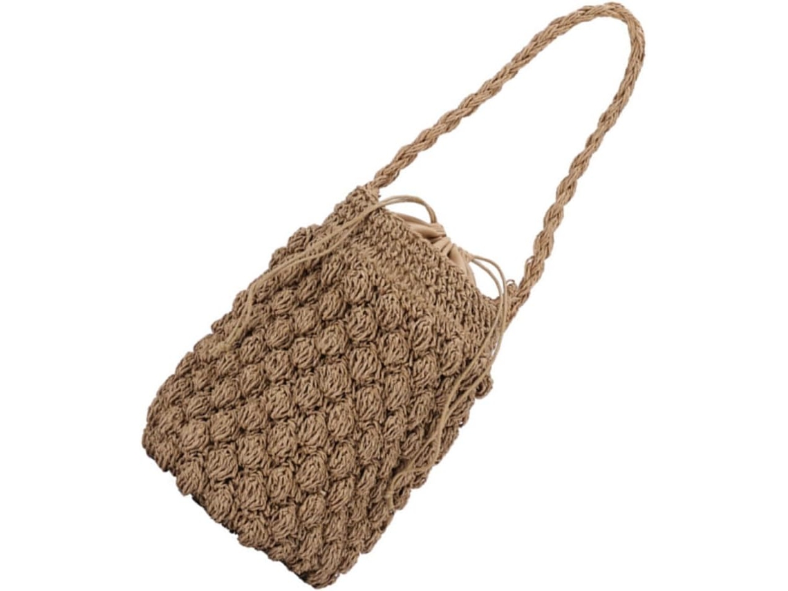 Bolsa De Ombro Trançada Simples, Única E Casual, Perfeita Para A Praia Feminina.