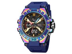 Reloj Digital Deportivo Luminoso (azul Vibrante), Cronógrafo Multifuncional Resistente Al Agua.