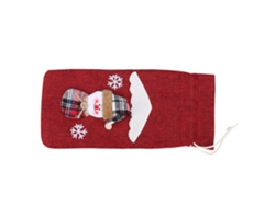 Adorable funda para botella de vino tinto con cordón navideño