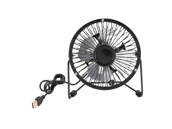 Ventilador de escritorio USB pequeño, giratorio 360°, silencioso y portátil.