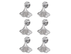 Conjunto De 6 Mango De Hoja De Ginkgo Plata, Pequeño, Para Armarios Cocina, Muebles, Cajones Y Estanterías