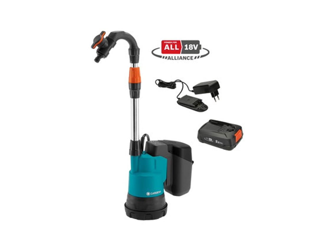 Bomba De Deposito Aguas Pluviales A Bateria 18 V 2,5 Ah GARDENA