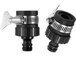 Omni-2 Piezas Adaptador Universal De Grifo De 16mm Con Pinza Para Manguera De Jardín Y Cocina