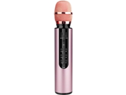 Micrófono Bluetooth con altavoz integrado para karaoke y práctica de canto, color rosa. Sfushos
