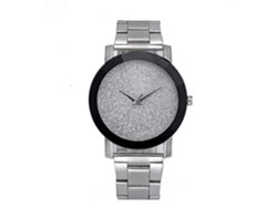 Reloj De Pulsera Analógico De Cuarzo Con Correa De Acero Estilo Simple Unisex (plata)