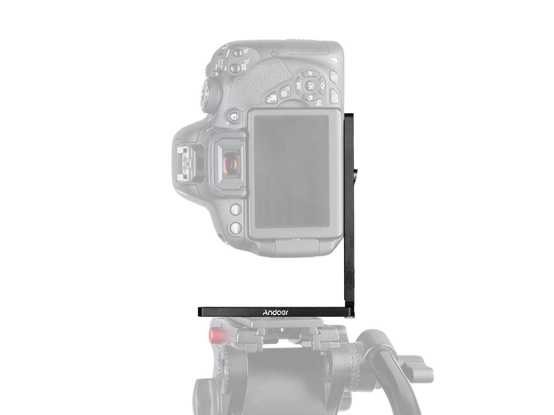Soporte de cámara en forma de L, pieza para cardán/trípode, tornillo de 1/4", aluminio, para cámaras DSLR Canon, Nikon y Sony, grabación vertical.
