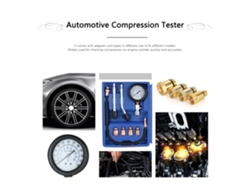 Kit de prueba de presión de cilindros para automóviles de 0,21 kg/cm³ con manguera y adaptadores | Sin marca