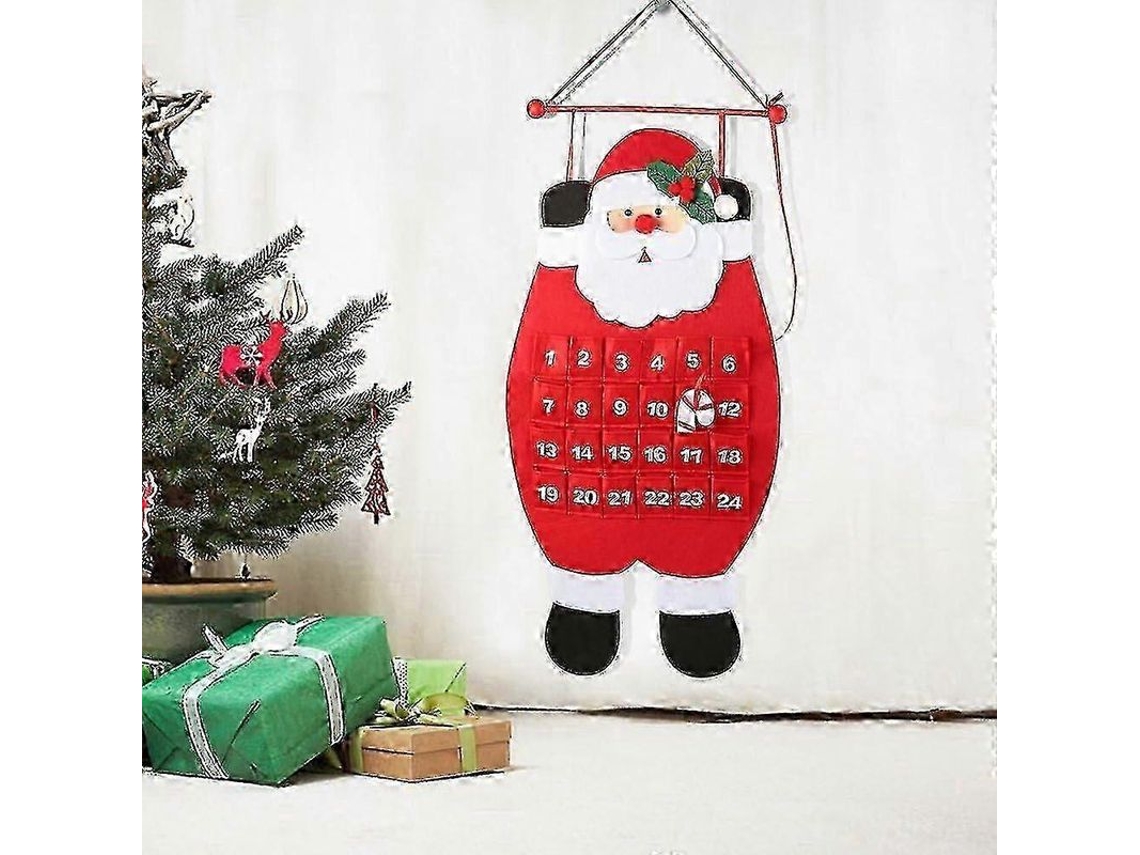 Calendario De Adviento Navideño Santa 3d De Fieltro Reutilizable Para Niños Cuenta Regresiva Navidad