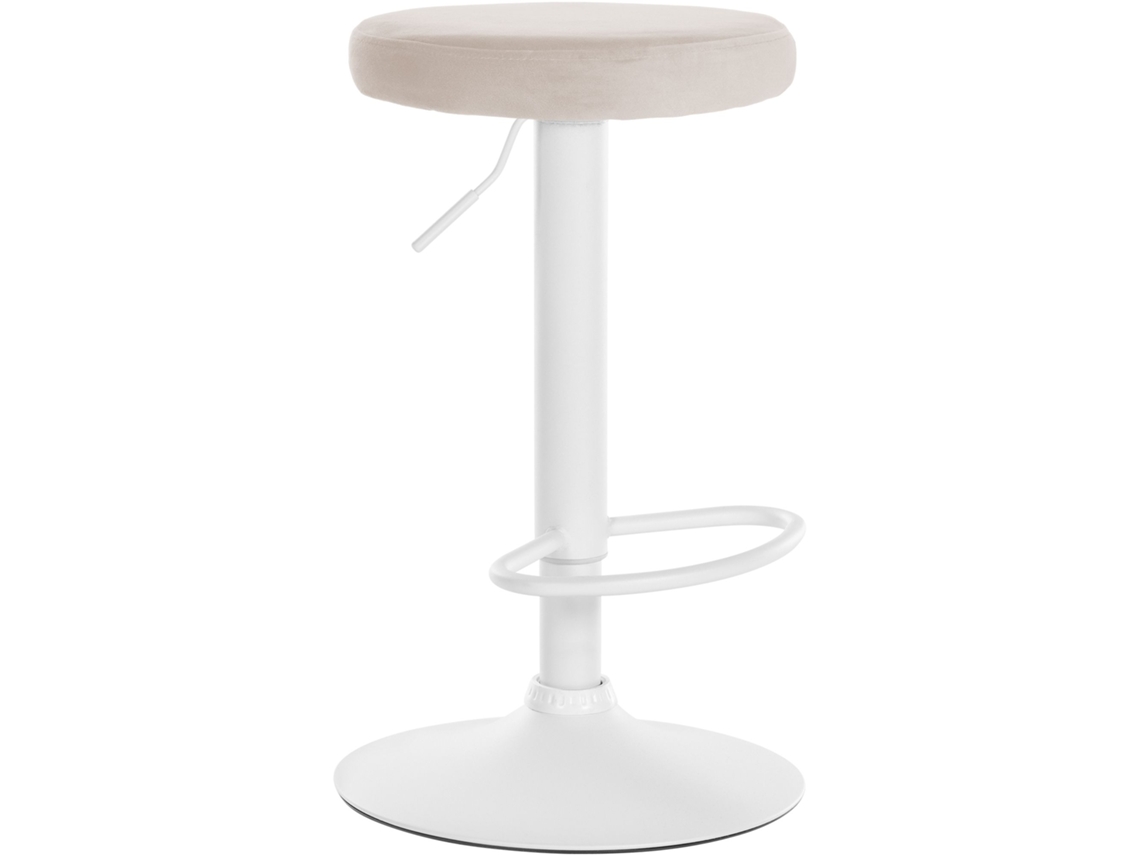 Taburete de bar Funda de terciopelo Ponte crema/blanco CLP