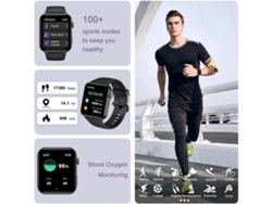 Reloj inteligente para hombre y mujer con pantalla HD de 1,85'', función de llamadas, asistente de voz con IA, monitor de SpO2, frecuencia cardíaca y sueño, Chennn