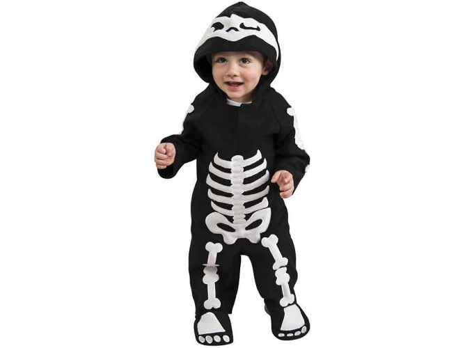 Disfraz de Bebé DISFRAZZES Esqueleto Negro (Talla: 6 a 12 meses)