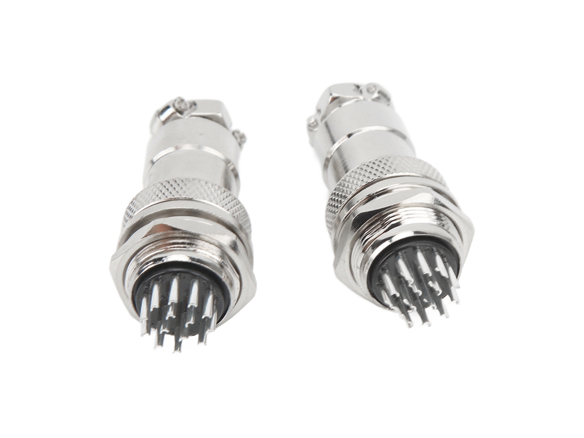 2026-as-2 Piezas Conector de enchufe aeronáutico de 14 pines macho y hembra para equipos mecánicos
