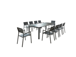 Juego de Cenar Exterior CONCEPT U Olhao (Gris - Aluminio - 229x100x75 cm)
