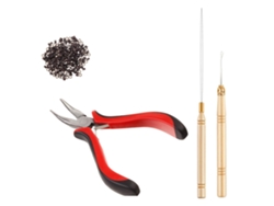 Kit De Ganchillo Para Pelucas Con Alicates Y 200 Cuentas Metálicas Para Extensiones De Cabello (200 Unidades)