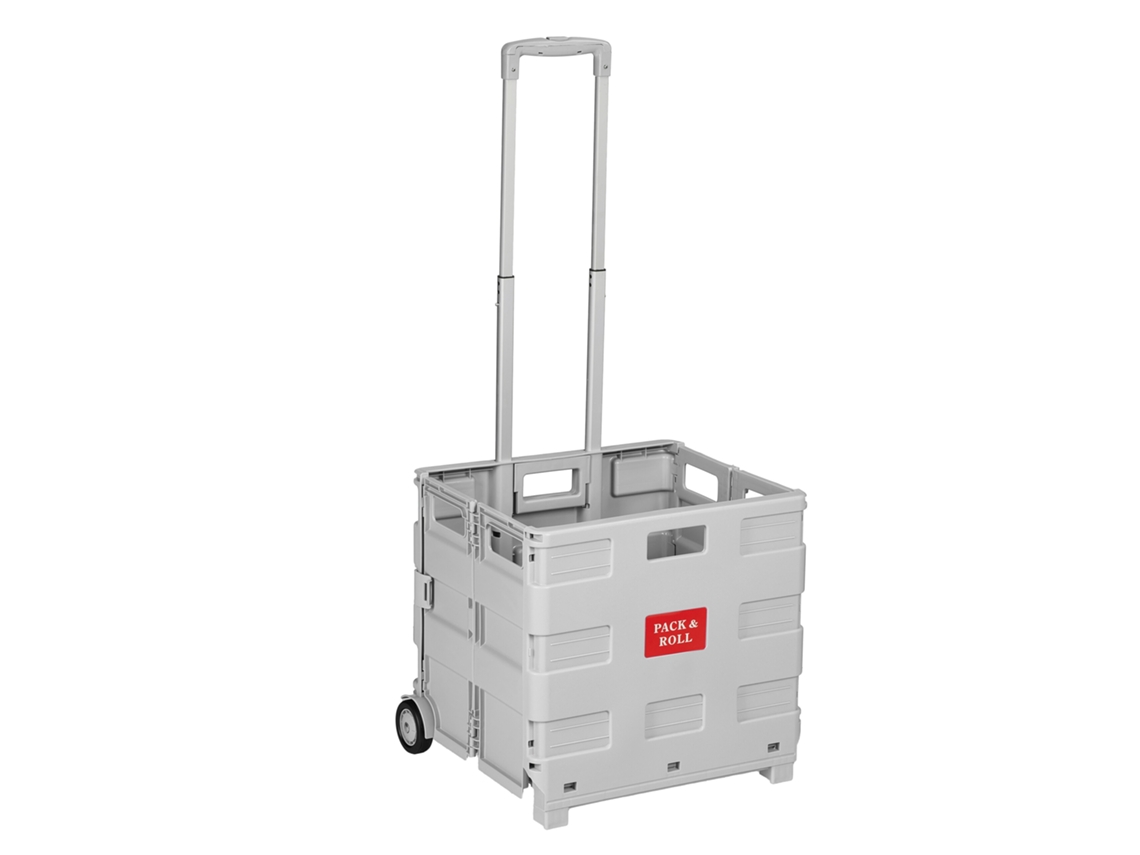 Relaxdays Carrito De Compra Plegable, Cesta Pp Robusta, Bastidor De Aluminio, Compacto, Gris Claro