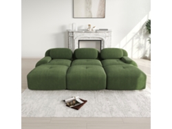 Sofá Modular 3 Plazas Con 3 Otomanas - Sin Montaje, Haustierfreundlich, Ultra-brechas Reposabrazos - Verde