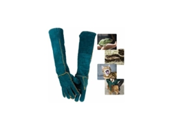 Guantes profesionales para el manejo de animales, de cuero reforzado, antiarañazos y antimordeduras para un cuidado seguro de los animales.