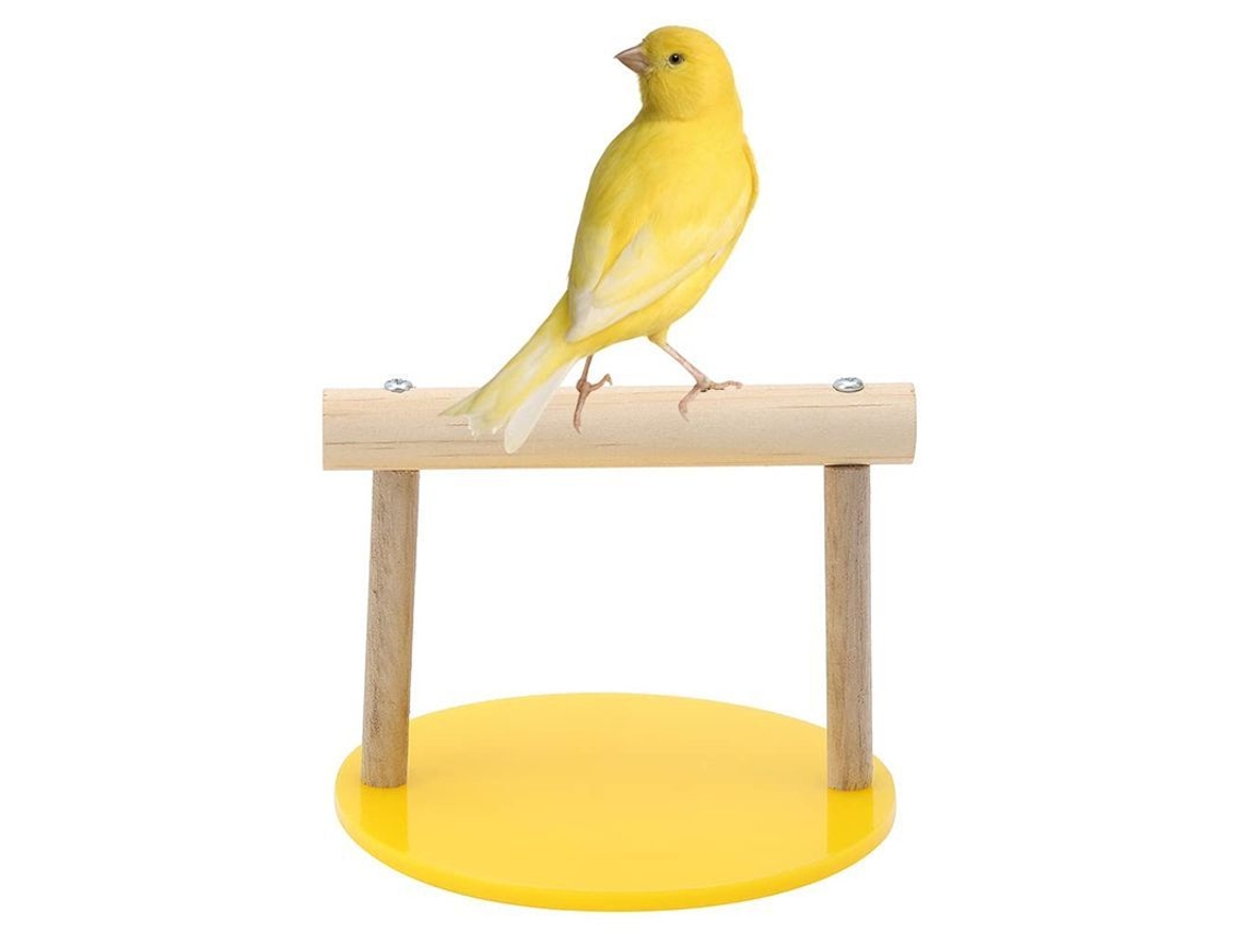 Percha De Madera Para Aves Con Base Portátil Juguete Y Entrenamiento Para Periquitos Y Loros Pequeños