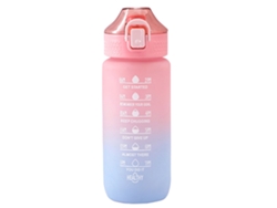 Botella De Agua Deportiva De 600 Ml Con Diseño Degradado Y Marcadores De Tiempo Para Actividades Al Aire Libre.