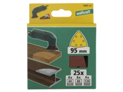 Wolfcraft 1865100 - 1 Juego De Hojas Abrasivas Adhesivas De 25 Piezas Delta, 95 Mm
