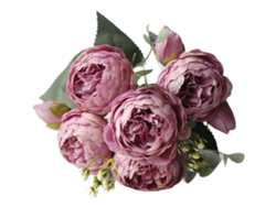 Ramo de novia artificial, rosas artificiales, rosas violetas slowmoose