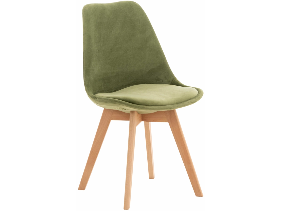 Silla de comedor Linares verde claro/terciopelo CLP