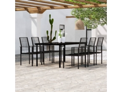 Juego de comedor de jardín de 7 piezas DKD Home Decor en negro