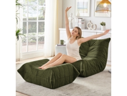Sofá Reclinable Lazy Bear Con Reposapiés, Color Verde.