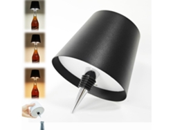 Luz para botella de vino, 3 colores, atenuación continua, inalámbrica, recargable por USB, LED táctil Chrui (negro)