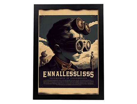 NACNIC Poster Distante En Estilo Surrealismo Cinematográfico Ilustraciones Y Grabados De Historieta Abstracta Y Artística A4 Marcos Negros