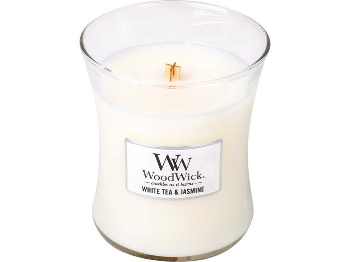 Velas medianas de vidrio blanco Woodwick 92062e