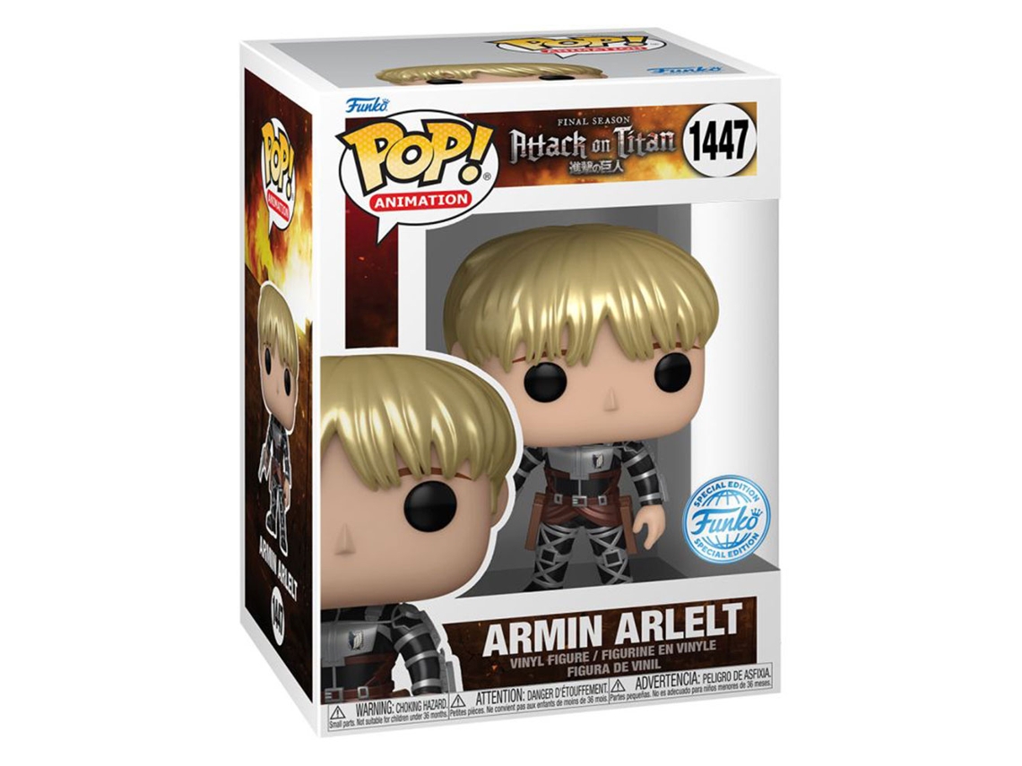 Figura Funko ATAQUE A TITAN Armin Arlert Us Exclusive Metallic Pop! Vinilo