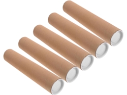 Juego De 5 Tubos De Cartón Kraft Redondos Reutilizables Para Envíos, 33,5 X 6,5 Cm, 3 Mm De Grosor.