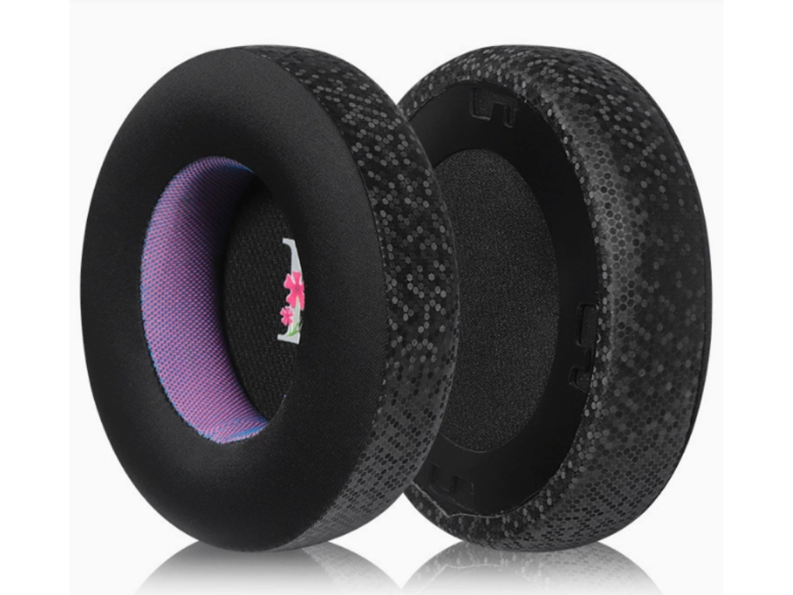 Almohadillas para auriculares AKG K712pro, almohadillas de espuma suave, tejido de seda helada, negro y morado, XIAOMOYU