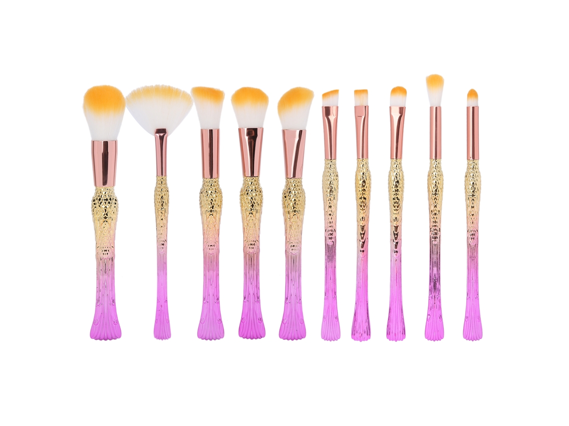 10 Piezas Set De Brochas De Maquillaje Profesional Para Mujeres