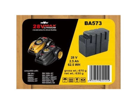 Bateria de Repuesto de 20V, 2,5Ah para Robot Cortacesped Silaro MOWOX