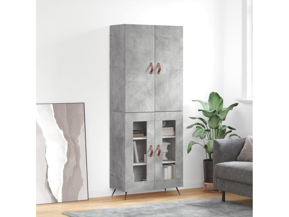 Aparador Alto Madera Contrachapada Gris Hormigón 69,5x34x180 Cm