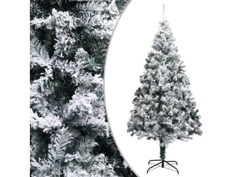 vidaXL Árbol de Navidad artificial con nieve PVC verde 240 cm