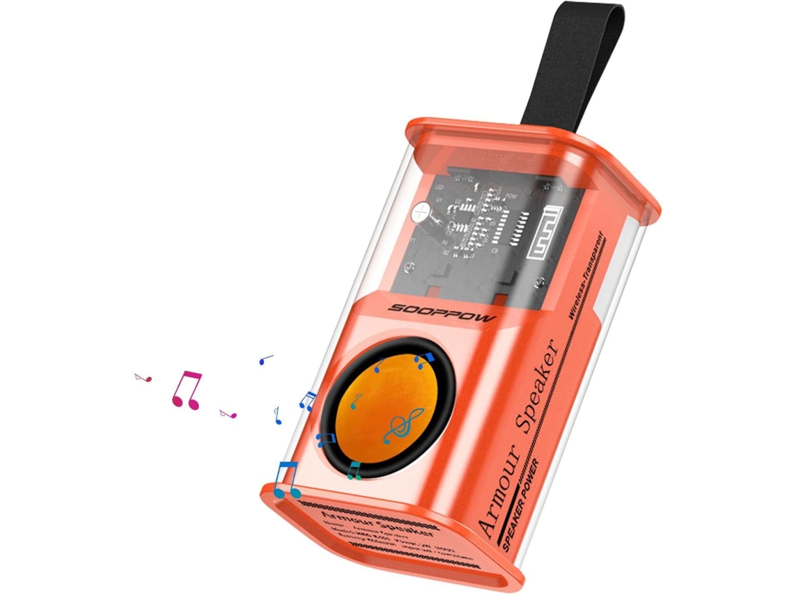 Altavoz portátil de música para exteriores con luz ambiental LED, altavoz inalámbrico de 5,3 GHz, estilo mecánico moderno para mesa Jortmrd