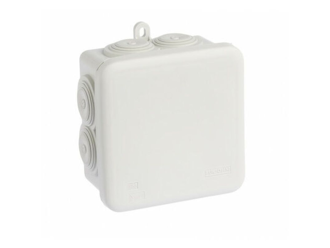 Caja De Empalme De Plástico Impermeable Ip65 De 85x85x50 Mm Con Orificios Pretaladrados Para Montaje Empotrado.